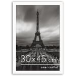 Americanflat Cadre Photo 30x45 cm en Blanc - Bois D'ingénierie avec Verre Résistant aux Chocs et Matériel de Suspension - Formats Horizontaux et Verticaux pour Mur