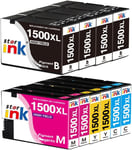 1500XL Cartouches d'encre pour Canon PGI-1500 1500XL pour Canon Maxify MB2150 MB2750 MB2155 MB2350 MB2050 MB2000 MB2300 (4 x Noir, 2 x Cyan, 2 x Magenta, 2 x Jaune)