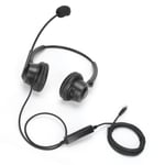 Binaural Headset Hands Free Telephone Headphone With Noise Canceling Mic And New