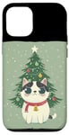 iPhone 13 Pro Cute Cat with Merry Christmas Tree Costume Case