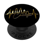 Chicago Skyline Battement de Cœur ÉTATS-UNIS J'aime Chicago PopSockets PopGrip Interchangeable