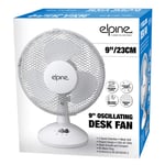 Top Vendor New 2-3 Speed Levels 6'' to16 Oscillating Desk Fan Indoor Round Base Grill Summer White (White, 9 Inchese)