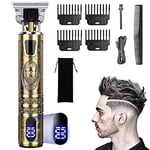 Electric Beard Trimmer Mens Hair Clippers Cordless with LCD Screen Sharp Titanium Precision T Blade Trimmer for Men USB Rechargeable Hair Trimmer Clippers for Men Haircut for Families and Barber