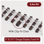 2.5m - 5" & 3½" Gauge Display Track Kit - Clip Fit Chair - PNR-9R - PNP Railways