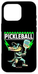 Coque pour iPhone 16 Pro Un crocodile jouant au pickleball - Ambiances amusantes