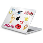 EooCoo Case Compatible for M3 M2 MacBook Air 13 inch A3113 A2681, 2022 2024 Release, Clear Plastic Hard Shell Air 13.6" Cover & 5D DIY Diamond Art Kits, Smooth Shiny Surface, LOVE & Mouth