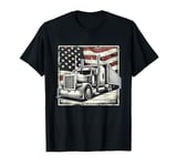 Semi-Trailer Trucker Big Rig American Flag Truck Driver T-Shirt