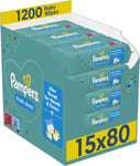 Pampers Fresh Clean Baby Wipes 15 Packs of 80 = 1200 Wet Wipes,... 