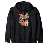 Jingle All the Way - Festive Humor Design Zip Hoodie