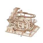 Robotime Marble Roller Coaster Clockwork Mechanical 3D Puzzle Game Woodcraft Construction Kit Adult Craft Set Puzzle Present (Waterwheel Coaster)