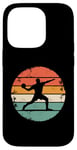 Coque pour iPhone 14 Pro Jeu de balle rétro Sunset Dodgeball Player Silhoutte Dodge Ball Game