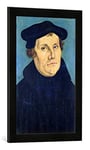 Kunst für Alle 'Image encadrée de Lucas Cranach l'Ancien Portrait of Martin Luther (1483–1546) 1529, d'art dans Le Cadre de Haute qualité Photos Fait Main, 40 x 60 cm, Noir Mat