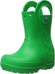 Crocs Unisex Kids Handle It Rain Boot Kids Boot, Grass Green, J1 UK