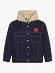 HUGO Hooded Denim Jacket, Rinse Wash