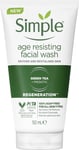 Simple Regeneration Age Resisting with green tea and prebiotic Facial Wash clea