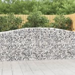 Panier de gabions arqué Mur en gabion Clôture de gabion 400x50x100/120 cm Fer galvanisé 59486