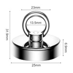 Runda fiskemagneter, 0-19 kg dragkraft, starka permanenta sällsynta jordartsmagneter, kraftfulla runda neodymmagnetiska krokar med öglebult för kök