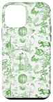 iPhone 12 mini Preppy Green Toile Chinoiserie with Leopard, Monkey, Palms Case