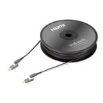 Optisk HDMI-kabel micro 24 Gbps/2.0b - Opptil 100 meter - in-akustik 10.0m Mikro HDMI med overgang til HDMI