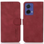 SKALO Motorola Moto G85 5G KHAZNEH Plånboksfodral i PU-Läder - R Röd