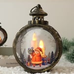 Gröna Julgran Deko Ljus med Flimmer, Batteridrivna LED-Ljus med Egen Timer, Riktiga Vaxljus Dekaler, 3-stegs Bronzed Santa S