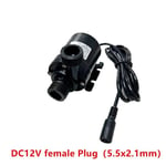 Pompe à eau à Joint en laiton,pompe à eau à Circulation d'eau à moteur solaire sans balais,submersible Ultra silencieux,DC 12V 24V,800L/H - Type DC12V Female plug