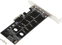 Double Adaptateur M.2 PCIe M2 SSD NVME (M Key) ou SATA (B Key) 22110 2280 2260 2242 2230 vers PCIe 3.0 X4 Carte d'extension contrôleur hôte avec Support Bas pour Port PCI Express de Bureau