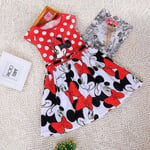 Barn Flickor Summer Cartoon Minnie Mouse Bowknot Princess Swing Dress E XX A 4-5 Years