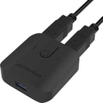 SABRENT KVM Commutateur, 2 en 1 sortie, Sélecteur de Commutateur 2 pc, commutateur de partage USB 3.0, USB Switch pour PC, imprimante, scanner, souris, Indicateur LED, plug & play (USB-SW30)