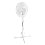 Ventilateur colonne sur pied oscillant 45W minuterie blanc reglable piédestal