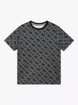 BOSS Kids' Slim Fit Monogram Print Logo Short Sleeve T-Shirt, Black