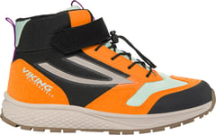 Viking Footwear Viking Juniors' Century Mid Waterproof 1V Speedlace Black/Orange, 34