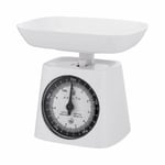 WHITE MECHANICAL KITCHEN WEIGHING SCALES + BOWL 5KG/11LBS HANSON 10YR GUARANTEE