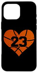 iPhone 16 Pro Max Basketball Number 23 Jersey Funny Basketball Heart Game Day Case