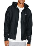 Champion Men's Reverse Weave Full-Zip Hoodie Sweatshirt, Black-y06145, XXL