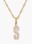 Edge of Ember 14ct Gold Diamond Initial Pendant Necklace