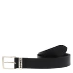 Ceinture Levi's New Ashland en cuir de vache noir à boucle argentée à ardillon