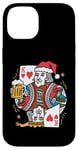 Coque pour iPhone 14 King Of Hearts With Beer Jeu de cartes vintage pour amateur de bière