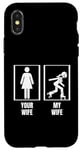 Coque pour iPhone X/XS Roller Derby Votre femme, ma femme, mon mari, Roller Derby drôle