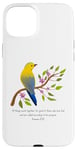 Coque pour iPhone 15 Plus Romans 8:28 All Things Verse de la Bible avec motif fleur et oiseau