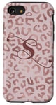 Coque pour iPhone SE (2020) / 7 / 8 Letter S Initial Leopard Rose Pink Cheetah Monogram