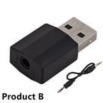 2 in 1 USB Bluetooth 5.0 -sovitin Bluetooth-vastaanotin USB-sovitinsovitin Bluetooth 5.0 äänisovitin lähetin kannettavaan autoon