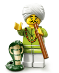 Lego Series 13 Snake Charmer Minifigure with Green King Kobra and Pungi (Flute)