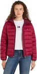 Tommy Jeans Women's Quilted Tape Hood Jacket, Red (Valley Grape), XL