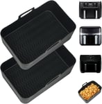 2 Silicone Air Fryer Liners for Ninja AF451UK/AF400UK Black-plus Size