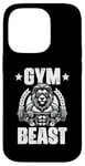 Coque pour iPhone 14 Pro Gym Beast Lion Haltérophilie Entraînements Gym Citations Gym Fitness