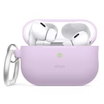 elago Coque en Silicone Compatible avec Apple AirPods Pro 2ème Génération Étui, Etui Housse de Protection avec Porte-Clé, LED Frontale Visible, Supporte Le Chargement sans Fil (Violet)