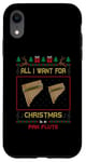 Coque pour iPhone XR Pull moche avec inscription « All I Want For Christmas Is A Pan Flute Music »