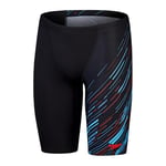 Speedo Jammer à Coupe en V Hyperboom | Séchage Rapide | Entraînement | Fitness | Résistant au Chlore Jammer pour Homme, Noir, Bleu Picton, Rouge sirène, 30