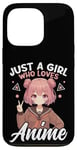 Coque pour iPhone 13 Pro Just a Girl Who Loves Anime Merch Afro-Américain Afro